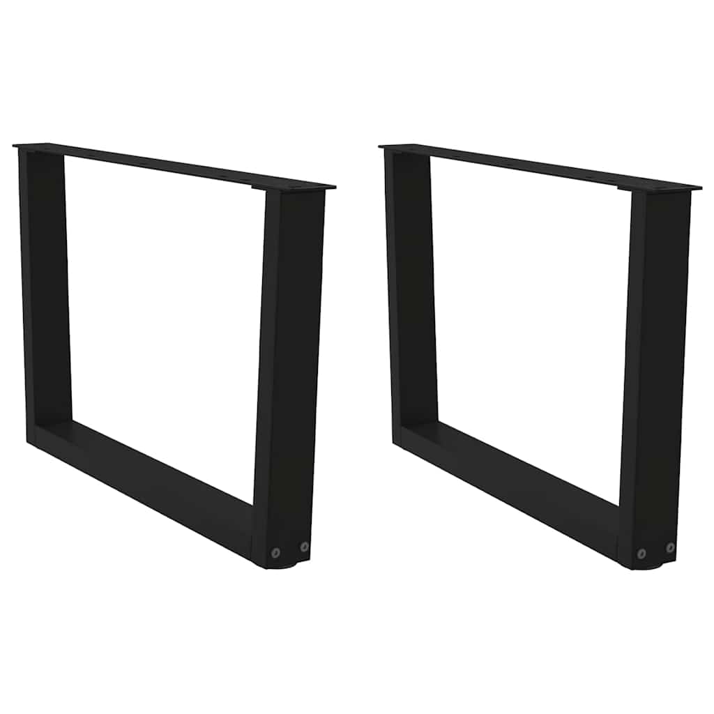 2 db fekete, V-alakú acél dohányzóasztal láb 70 x (42-43,3) cm
