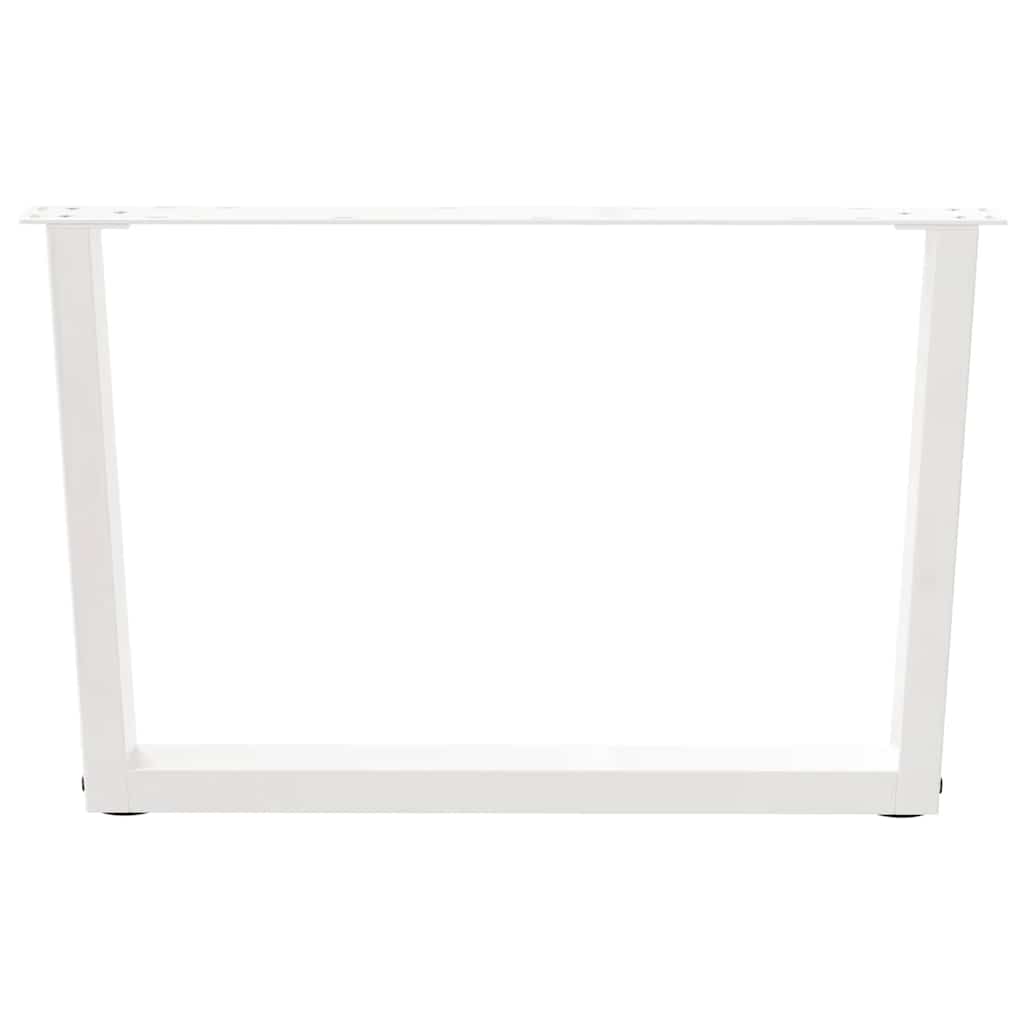 2 db fehér, V-alakú acél dohányzóasztal láb 70 x (42-43,3) cm