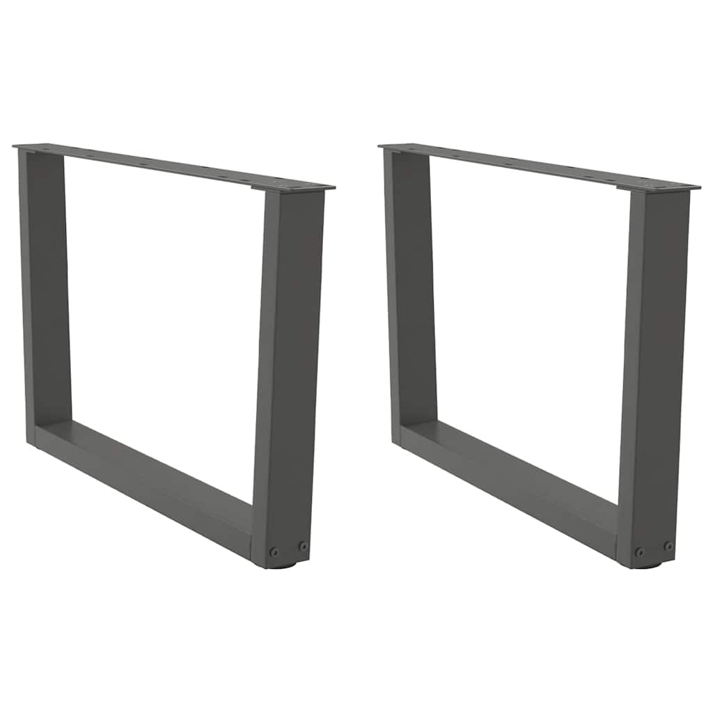 2 db antracitszürke, V-alakú acél dohányzóasztal láb 70 x (42-43,3) cm
