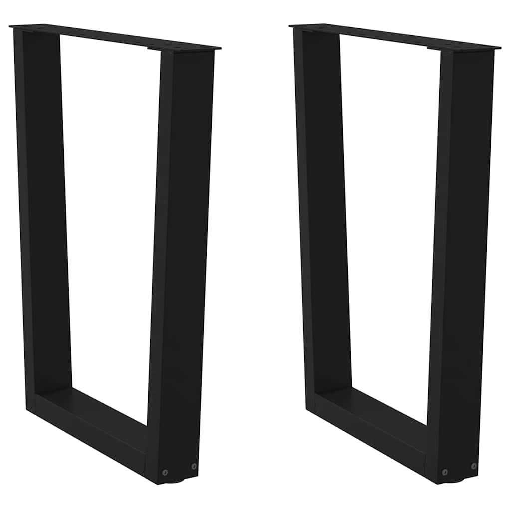 2 db fekete, V-alakú acél étkezőasztal láb 60 x (72-73,3) cm