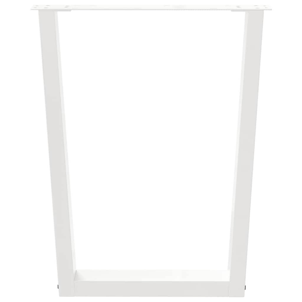 2 db fehér, V-alakú étkezőasztal láb 60 x (72-73,3) cm acél étkezőasztal láb