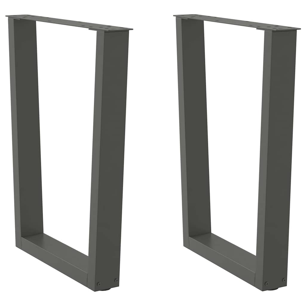 2 db antracitszürke, V-alakú acél étkezőasztal láb 60 x (72-73,3) cm