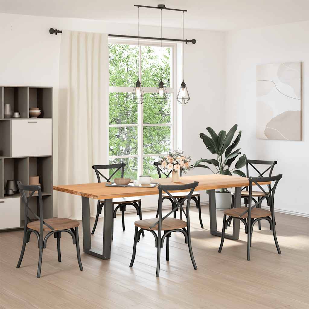 2 db antracitszürke, V-alakú acél étkezőasztal láb 60 x (72-73,3) cm