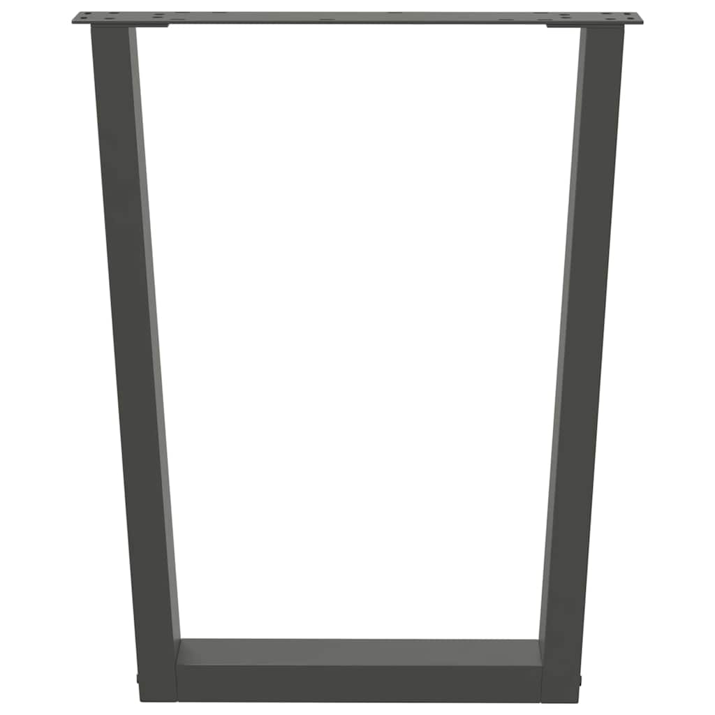2 db antracitszürke, V-alakú acél étkezőasztal láb 60 x (72-73,3) cm