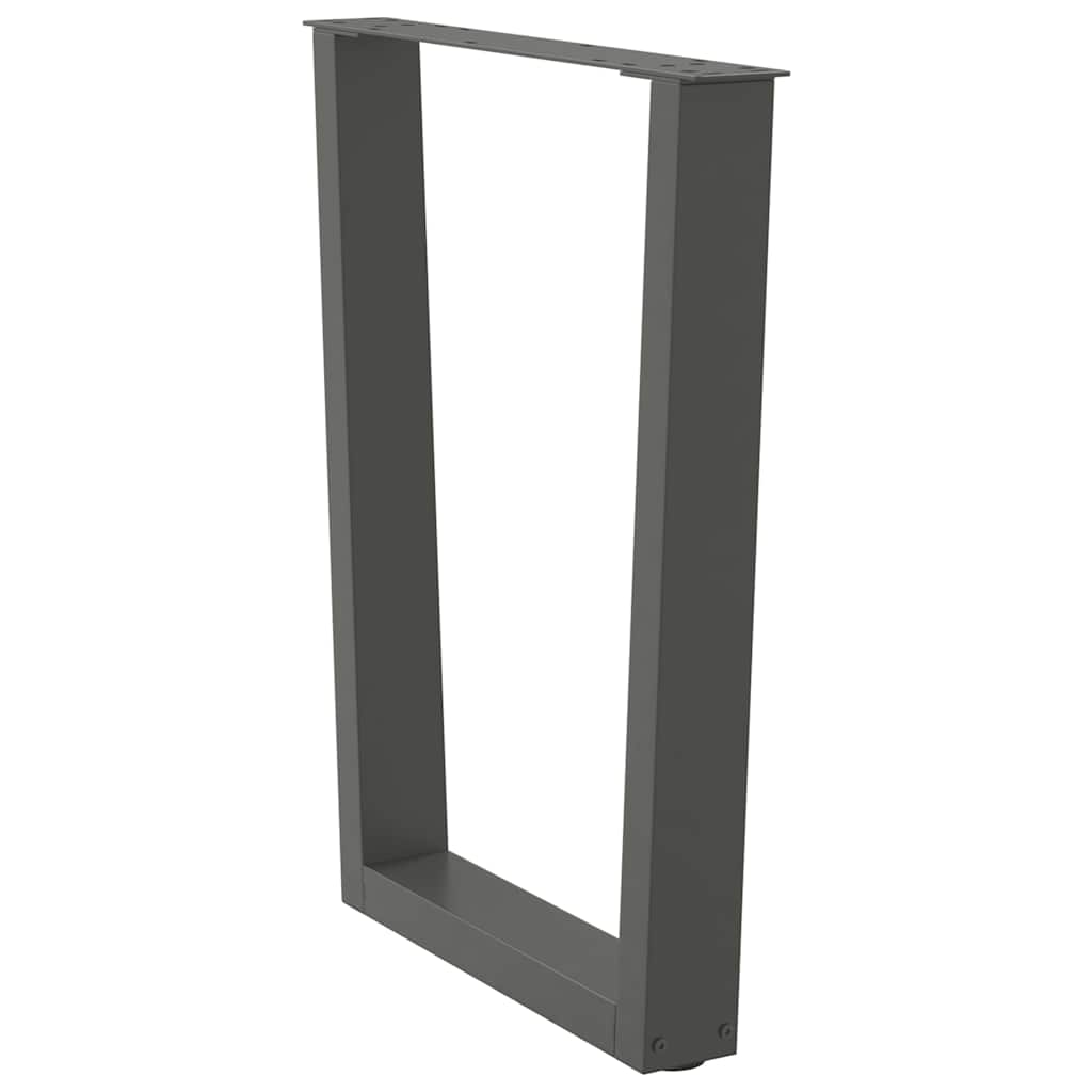 2 db antracitszürke, V-alakú acél étkezőasztal láb 60 x (72-73,3) cm