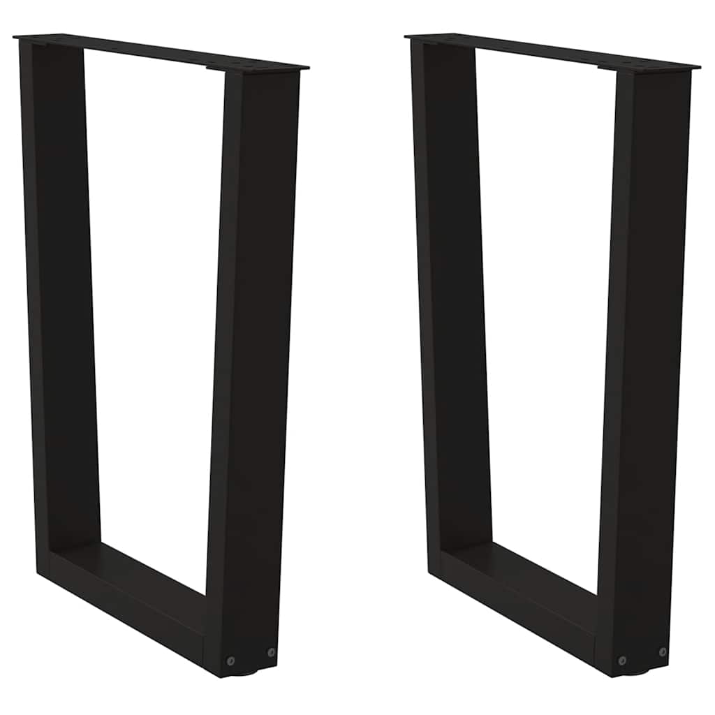 2 db fekete, V-alakú acél étkezőasztal láb 70 x (72-73,3) cm