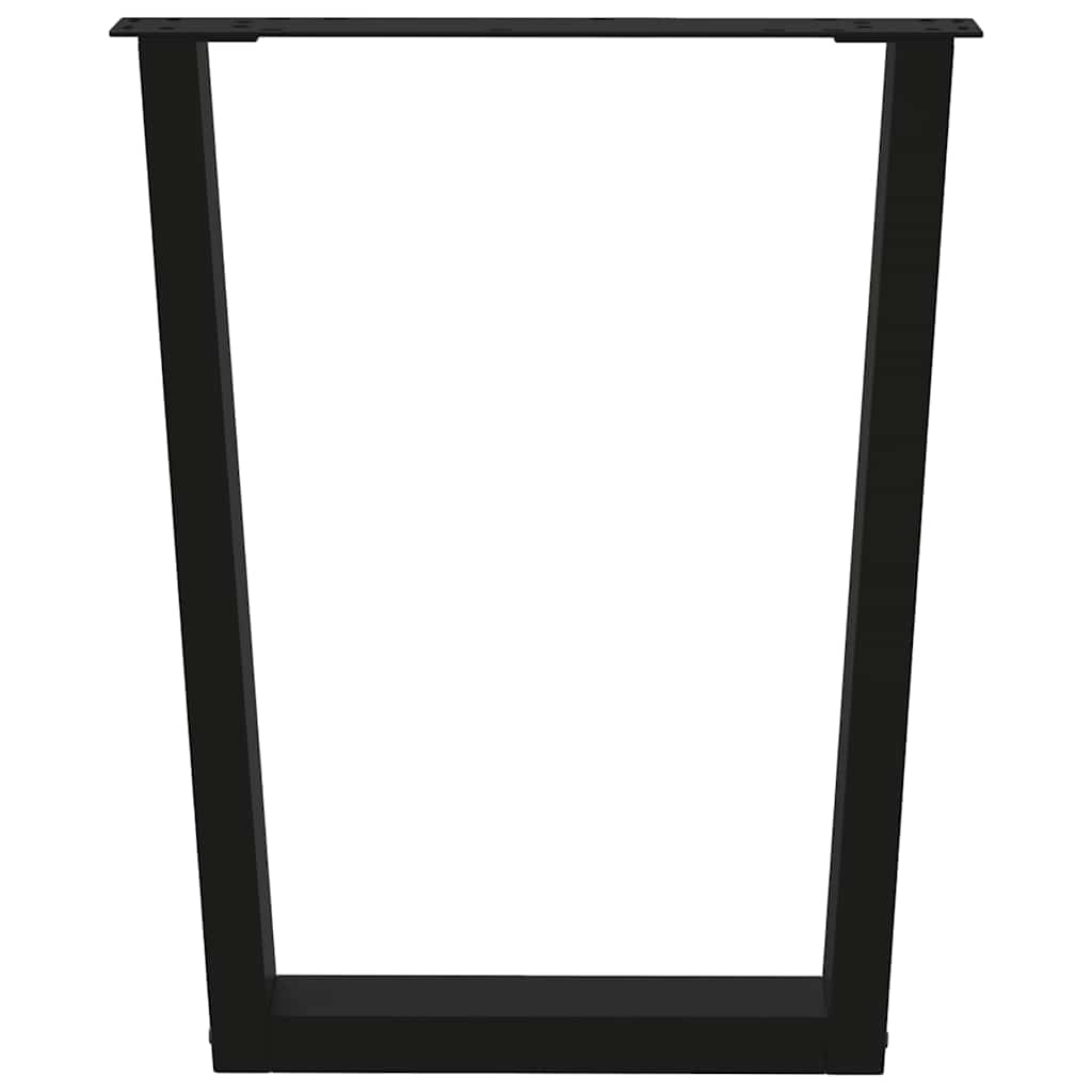 2 db fekete, V-alakú acél étkezőasztal láb 70 x (72-73,3) cm