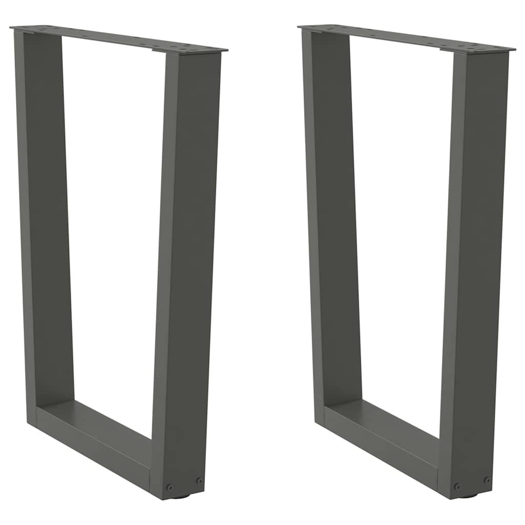 2 db antracitszürke, V-alakú acél étkezőasztalláb 70 x (72-73,3) cm