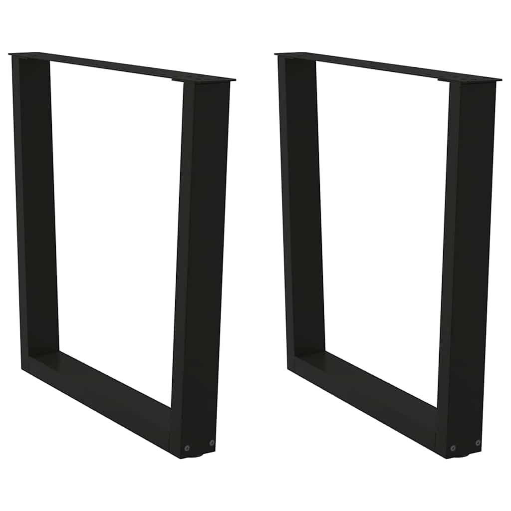 2 db fekete, V-alakú acél étkezőasztal láb 80 x (72-73,3) cm