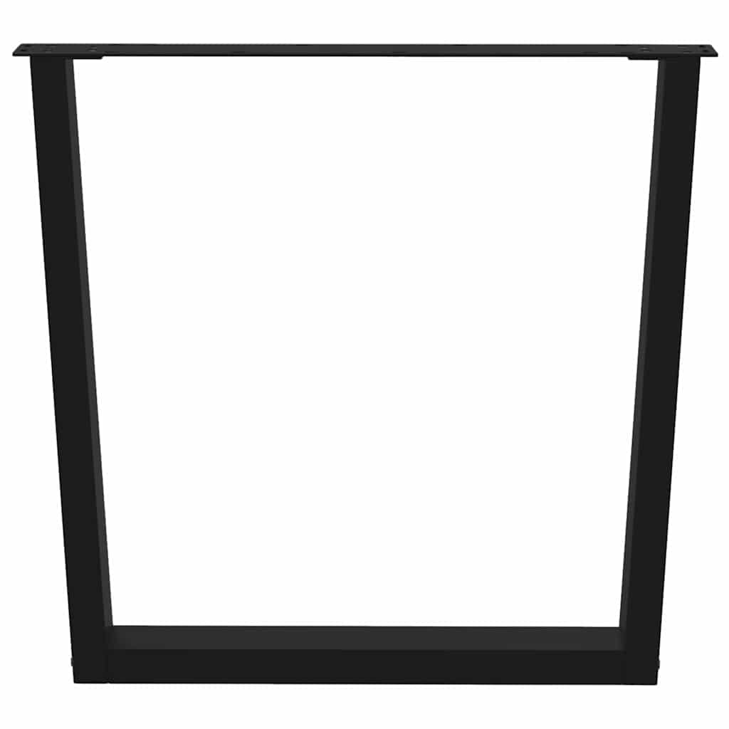 2 db fekete, V-alakú acél étkezőasztal láb 80 x (72-73,3) cm
