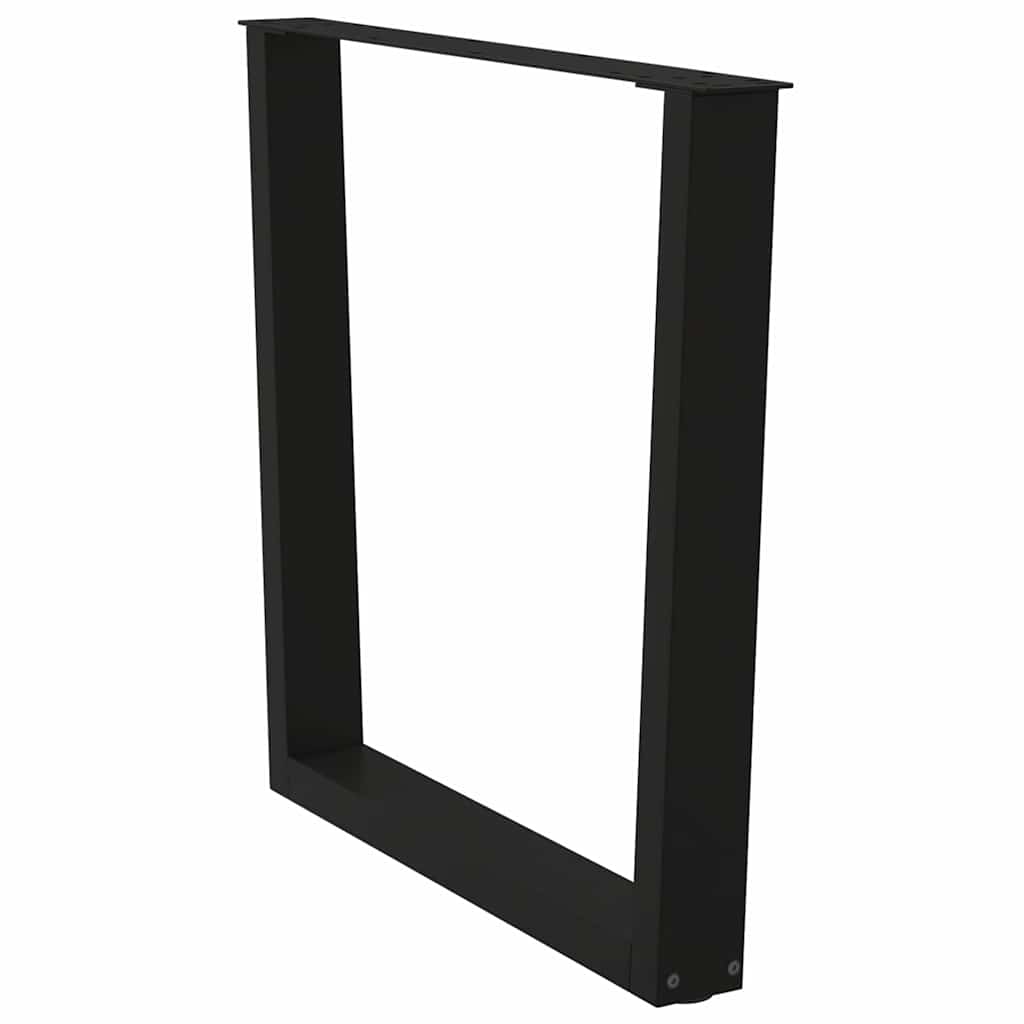 2 db fekete, V-alakú acél étkezőasztal láb 80 x (72-73,3) cm