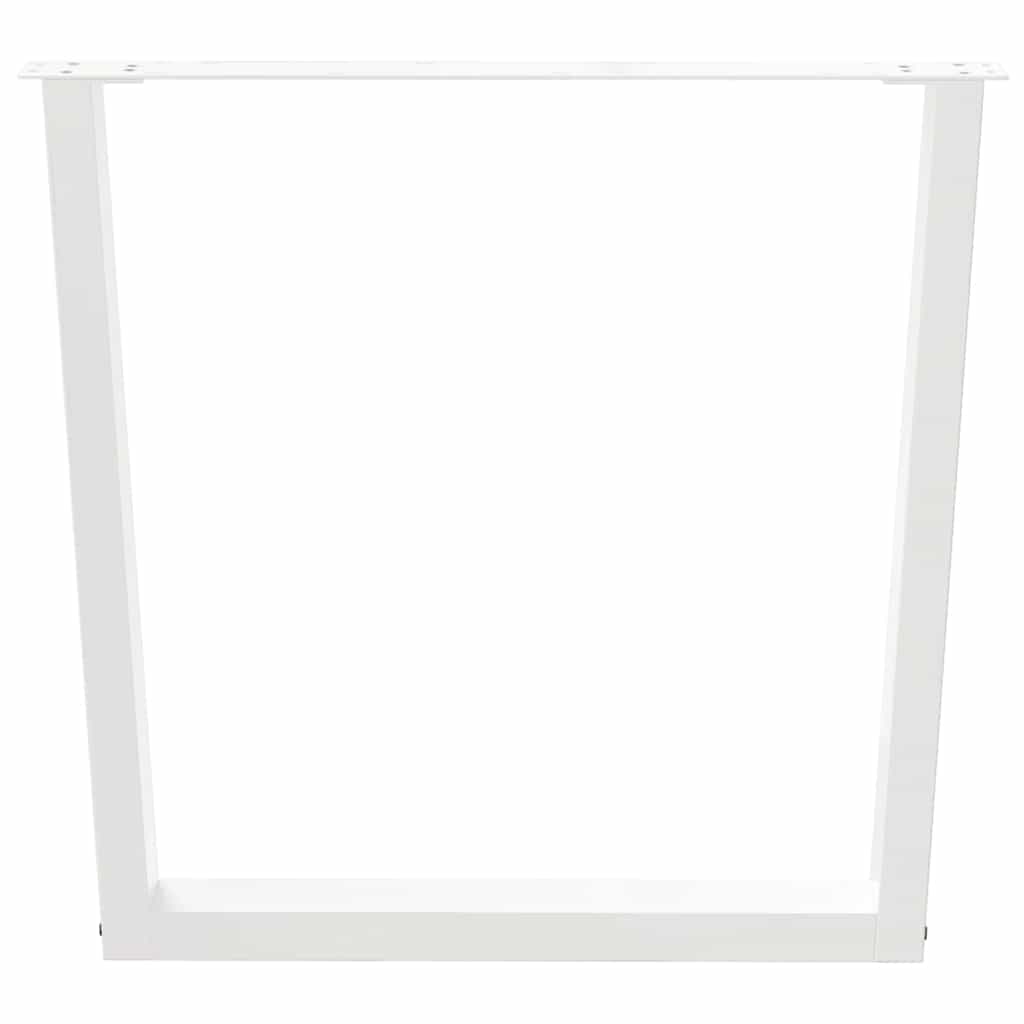 2 db fehér, V-alakú acél étkezőasztal láb 80 x (72-73,3) cm