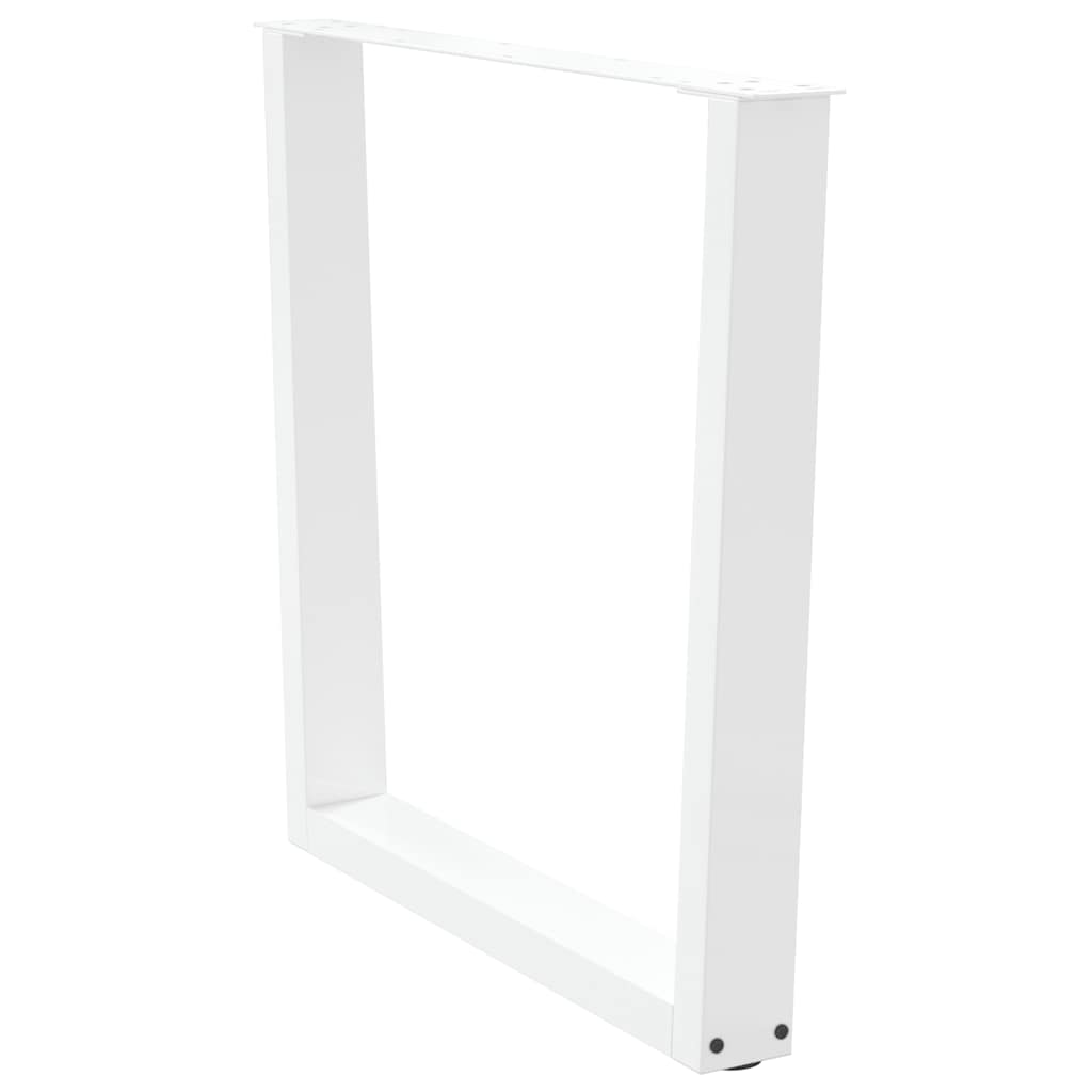 2 db fehér, V-alakú acél étkezőasztal láb 80 x (72-73,3) cm