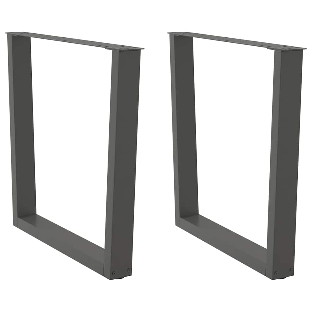 2 db antracitszürke, V-alakú acél étkezőasztal láb 80 x (72-73,3) cm