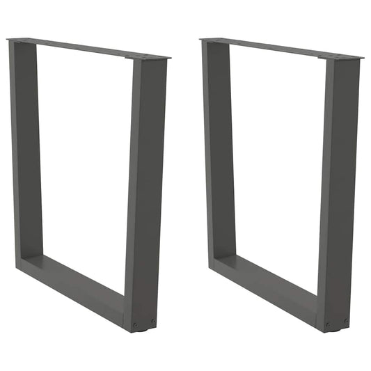 2 db antracitszürke, V-alakú acél étkezőasztal láb 80 x (72-73,3) cm