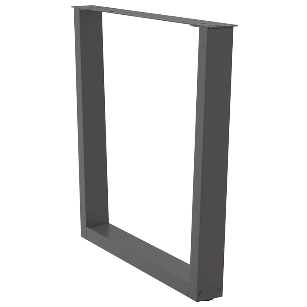 2 db antracitszürke, V-alakú acél étkezőasztal láb 80 x (72-73,3) cm