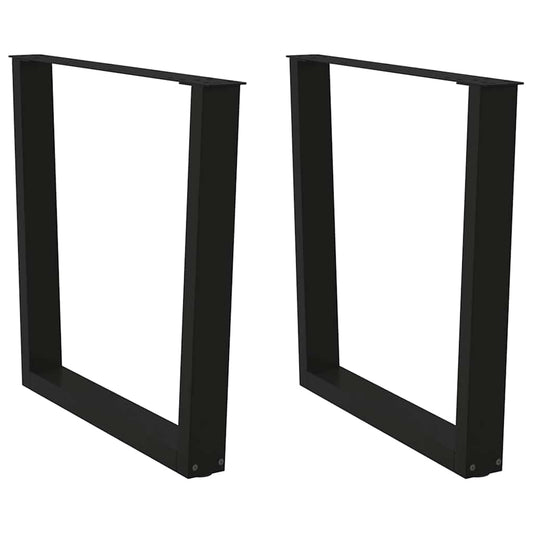 2 db fekete, V-alakú acél étkezőasztal láb 90 x (72-73,3) cm
