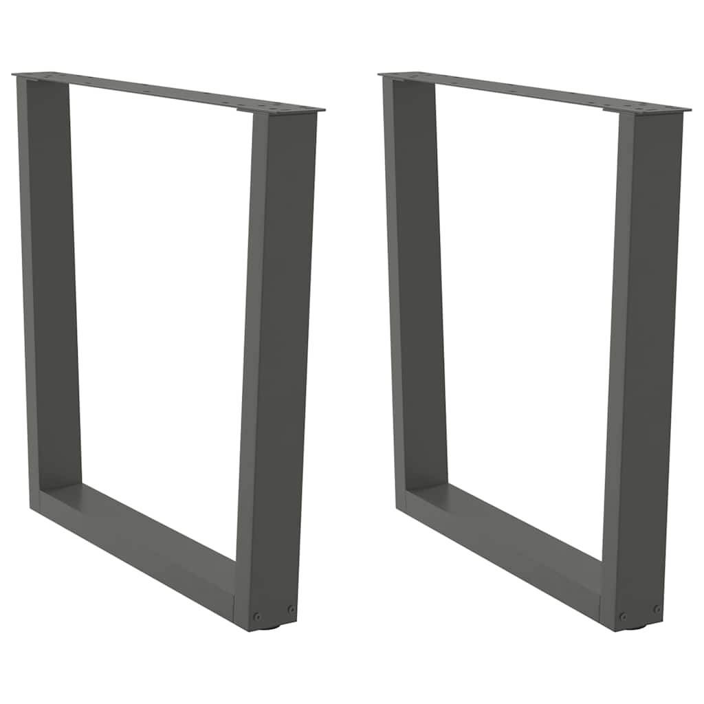2 db antracitszürke, V-alakú acél étkezőasztal láb 90 x (72-73,3) cm