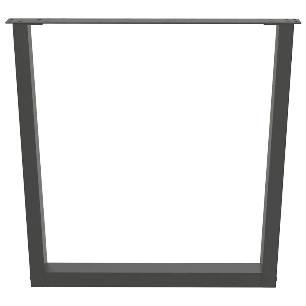 2 db antracitszürke, V-alakú acél étkezőasztal láb 90 x (72-73,3) cm