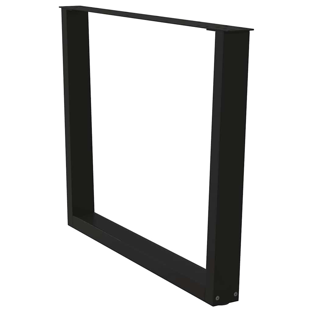 2 db V-alakú étkezőasztal láb fekete 100 x (72-73,3) cm acél étkezőasztal láb