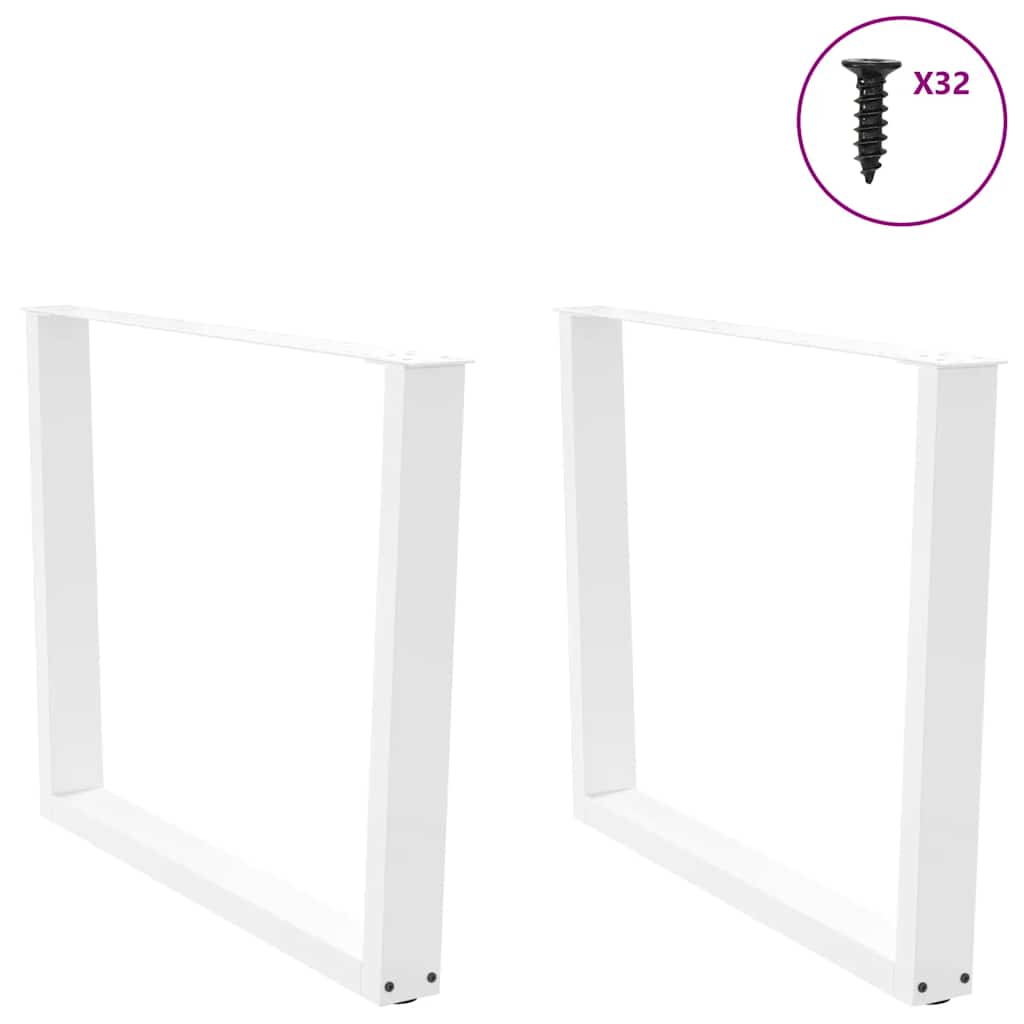 2 db fehér, V-alakú étkezőasztal láb 100 x (72-73,3) cm acél étkezőasztal láb