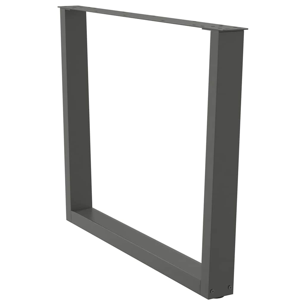 2 db antracitszürke étkezőasztal V-alakú láb 100 x (72-73,3) cm acél étkezőasztal láb