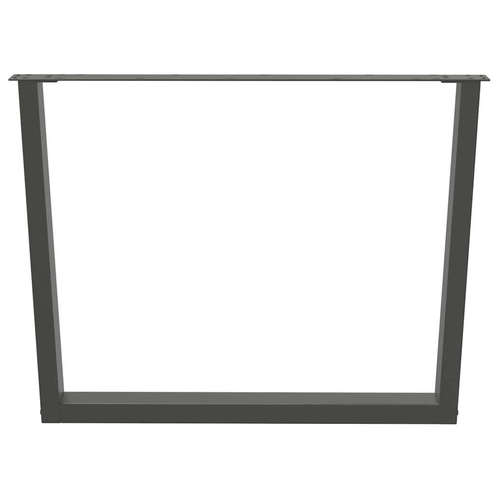 2 db antracitszürke étkezőasztal V-alakú láb 100 x (72-73,3) cm acél étkezőasztal láb