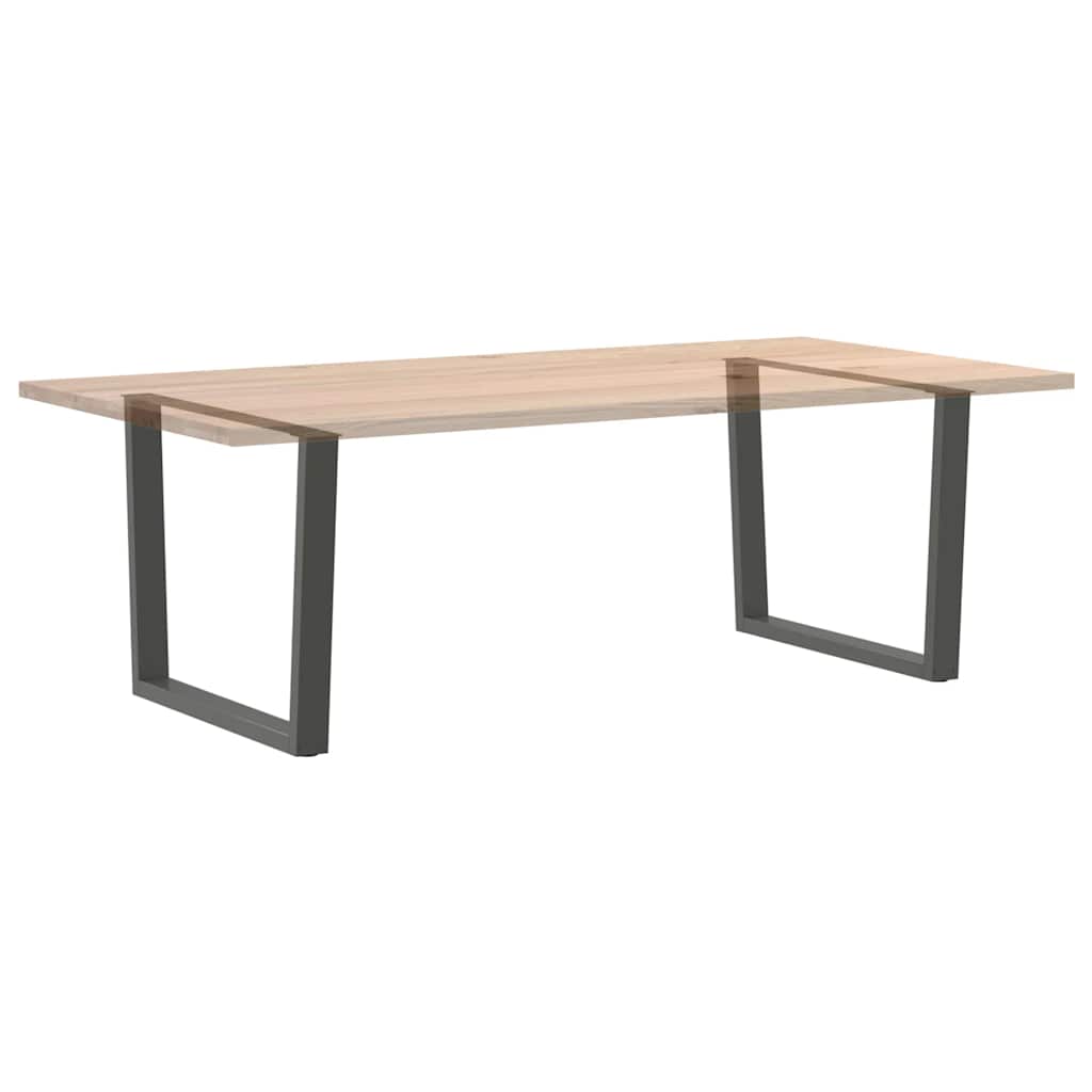 2 db antracitszürke étkezőasztal V-alakú láb 100 x (72-73,3) cm acél étkezőasztal láb