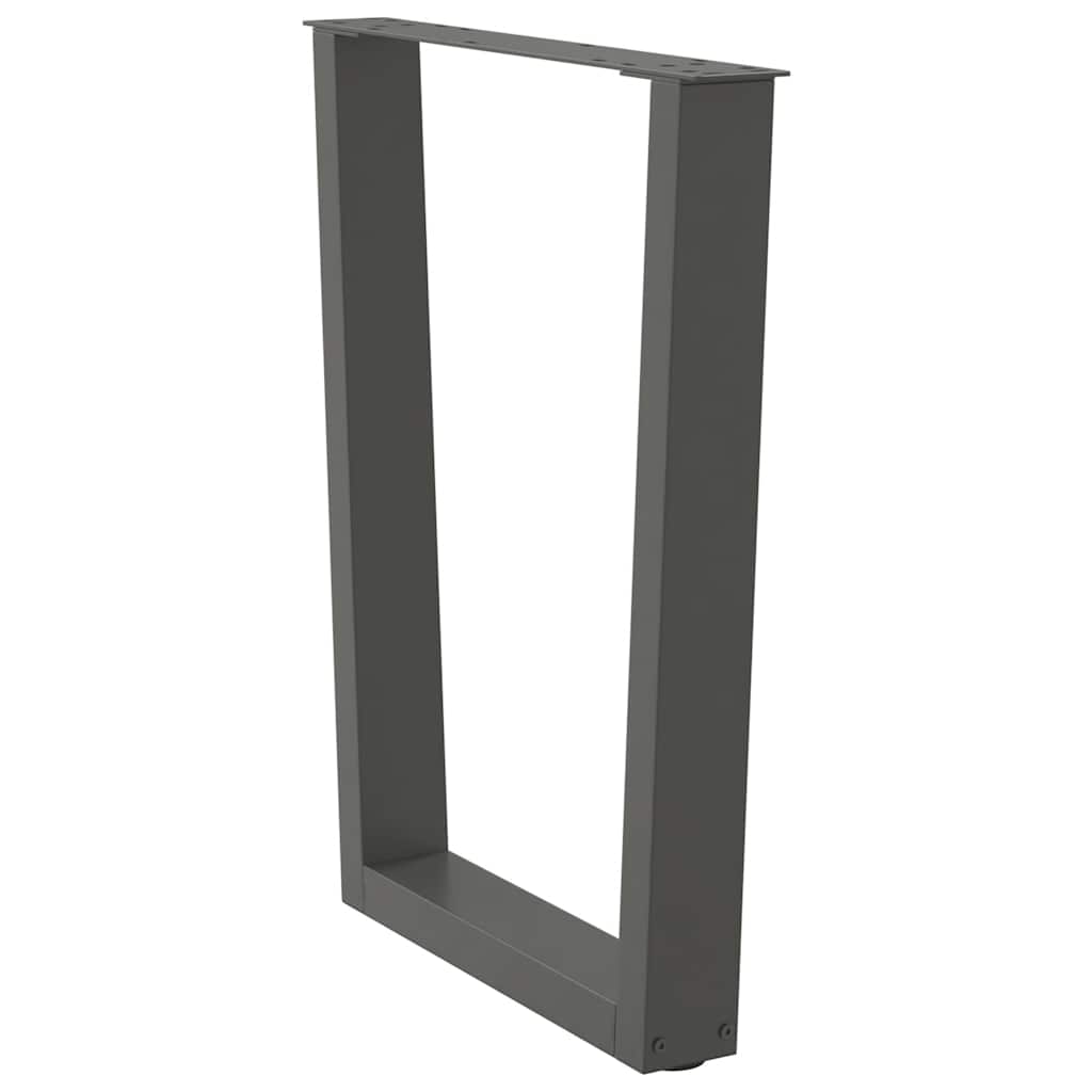 3 db antracitszürke, V-alakú acél étkezőasztalláb 70 x (72-73,3) cm