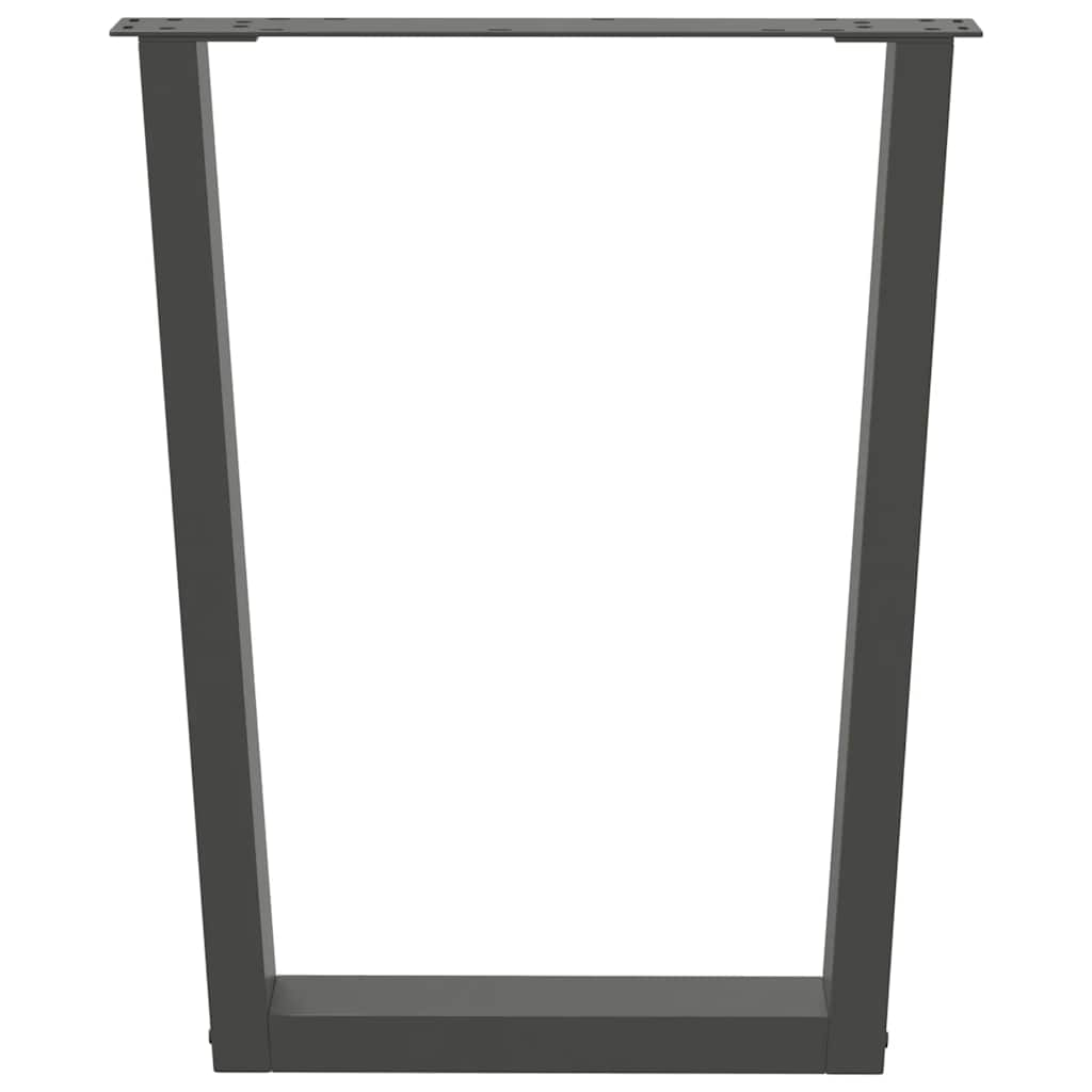 3 db antracitszürke, V-alakú acél étkezőasztalláb 70 x (72-73,3) cm