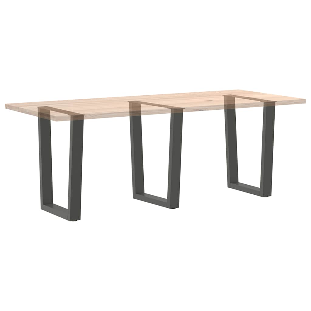 3 db antracitszürke, V-alakú acél étkezőasztalláb 70 x (72-73,3) cm