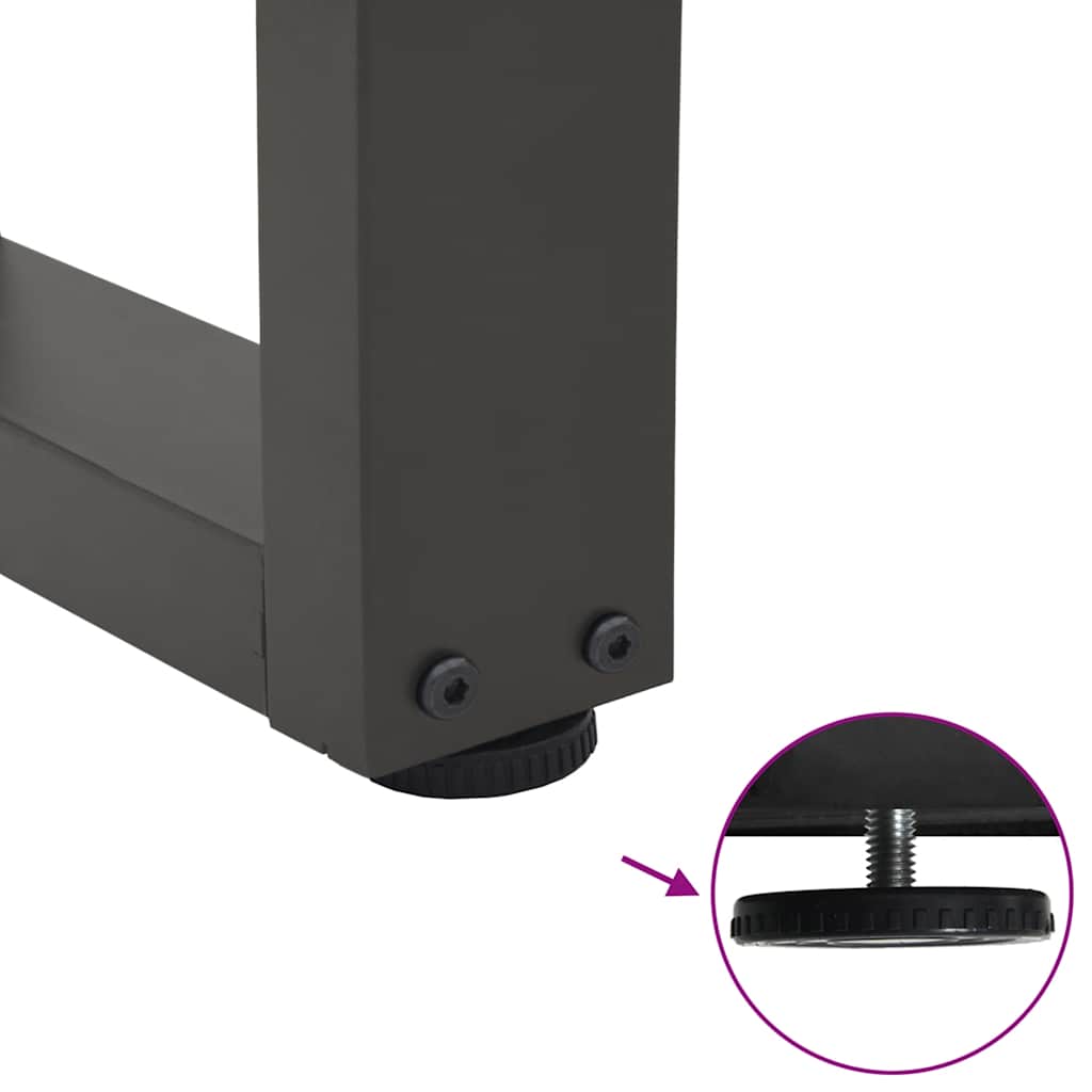3 db antracitszürke, V-alakú acél étkezőasztalláb 70 x (72-73,3) cm
