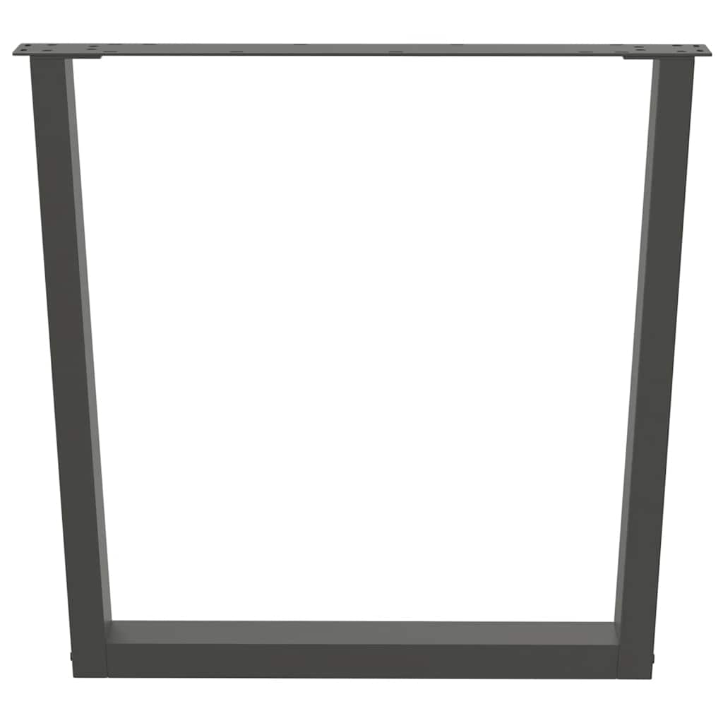 3 db antracitszürke, V-alakú acél étkezőasztalláb 80 x (72-73,3) cm