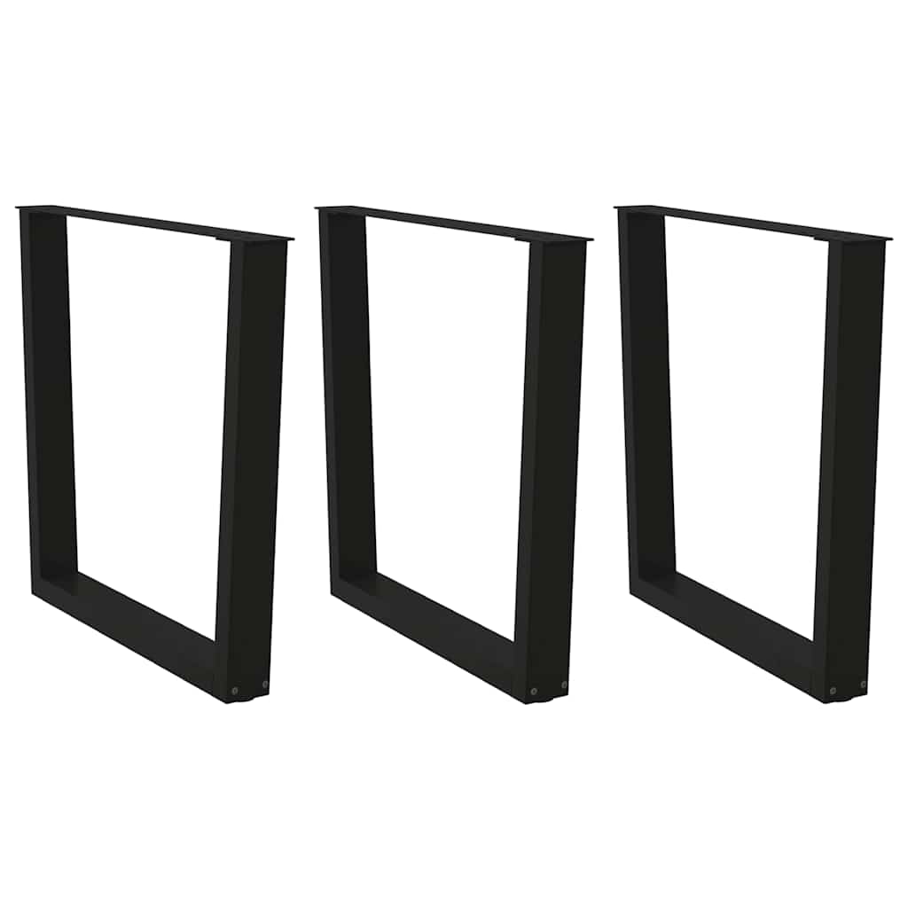 3 db fekete, V-alakú acél étkezőasztal láb 90 x (72-73,3) cm