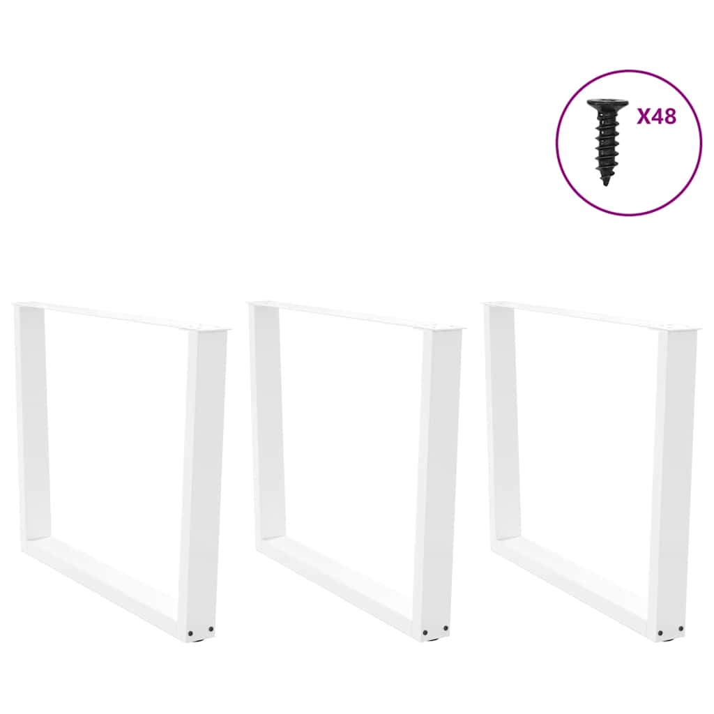 3 db fehér, V-alakú étkezőasztal láb 100 x (72-73,3) cm acél étkezőasztal láb