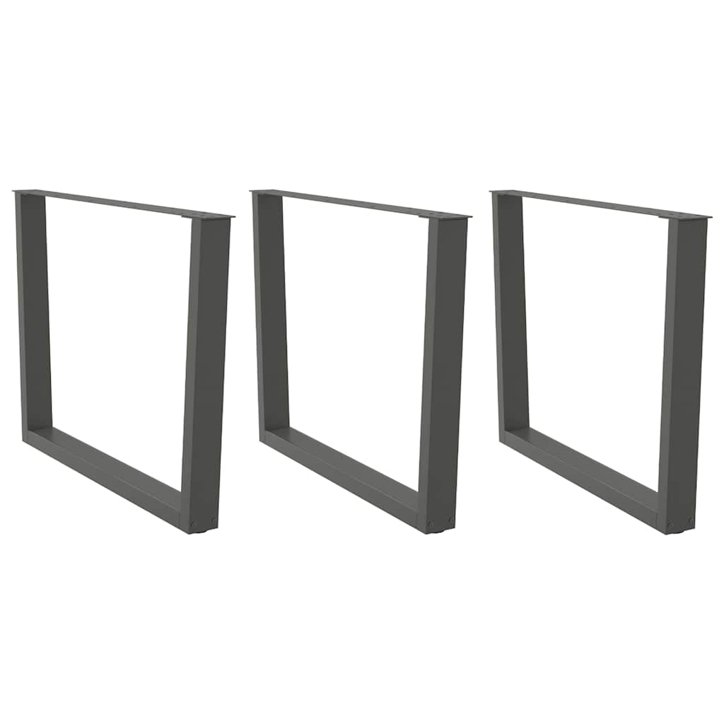 3 db antracitszürke étkezőasztal láb V-alakú 100 x (72-73,3) cm acél étkezőasztal láb