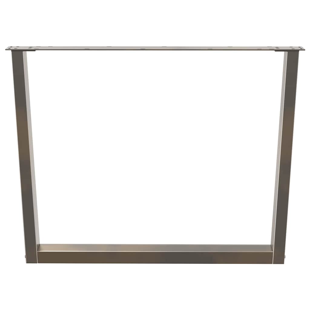 3 db V-alakú natúr acél étkezőasztal láb 100 x (72-73,3) cm acél