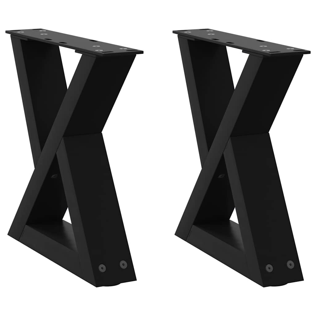 2 db fekete acél dohányzóasztal láb 30 x (30-31,3) cm