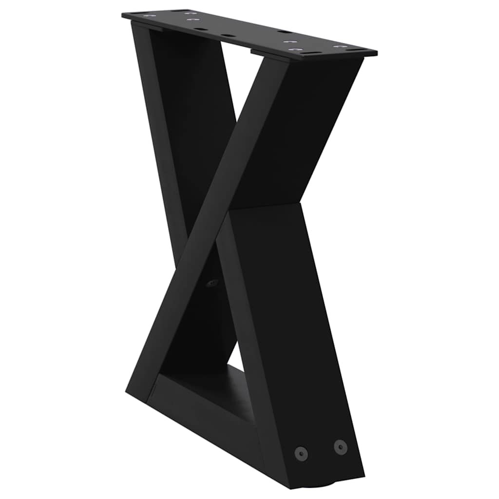 2 db fekete acél dohányzóasztal láb 30 x (30-31,3) cm