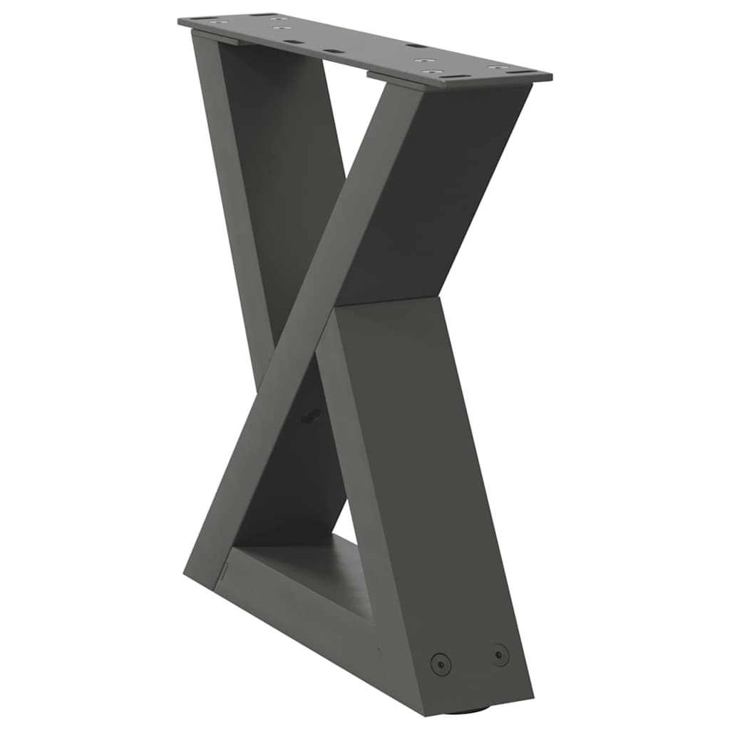 2 db antracitszürke acél dohányzóasztal láb 30x(30-31,3) cm