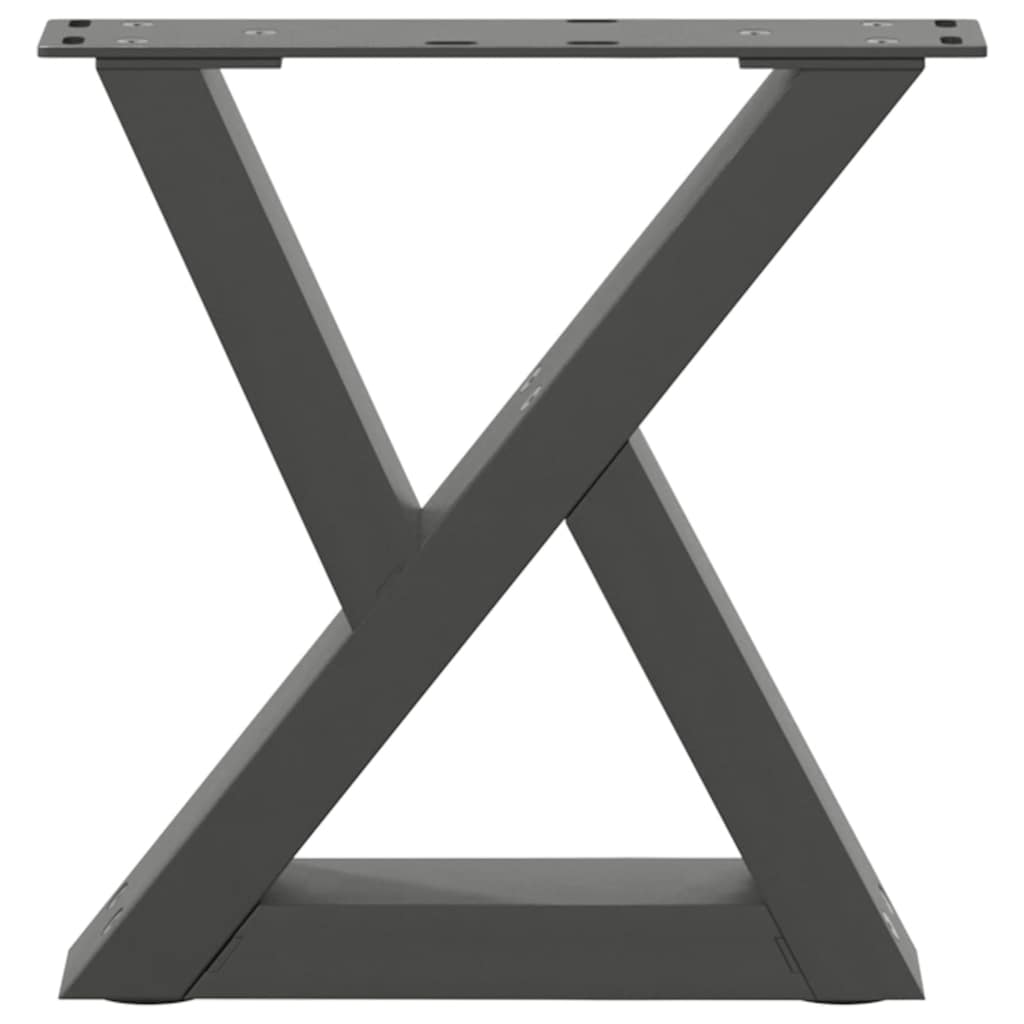 2 db antracitszürke acél dohányzóasztal láb 30x(30-31,3) cm