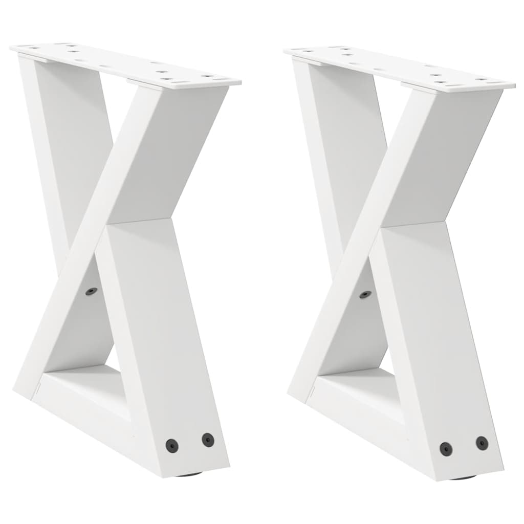 2 db fehér dohányzóasztal láb 40 x (30-31,3) cm acél dohányzóasztal láb