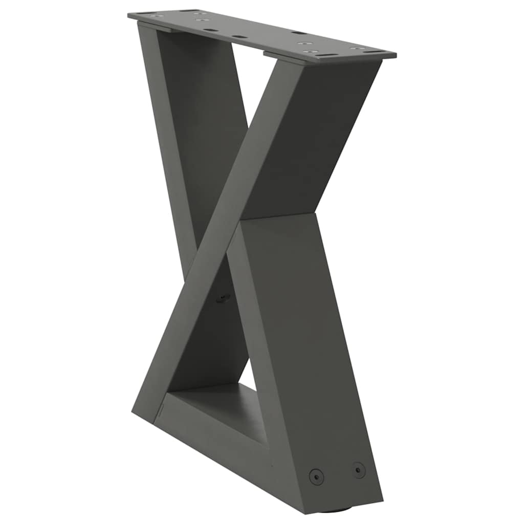 2 db antracitszürke acél dohányzóasztal láb 40 x (30-31,3) cm
