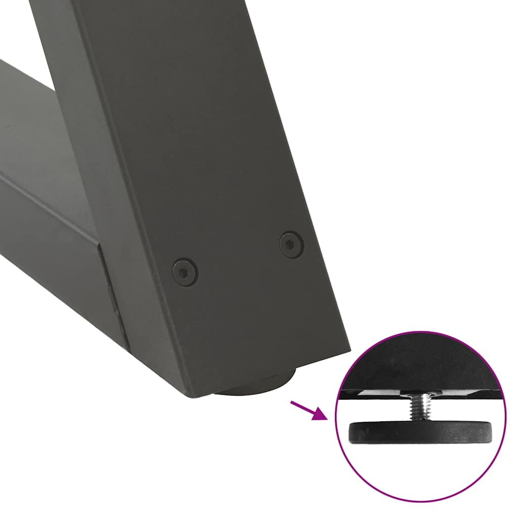 2 db antracitszürke acél dohányzóasztal láb 40 x (30-31,3) cm