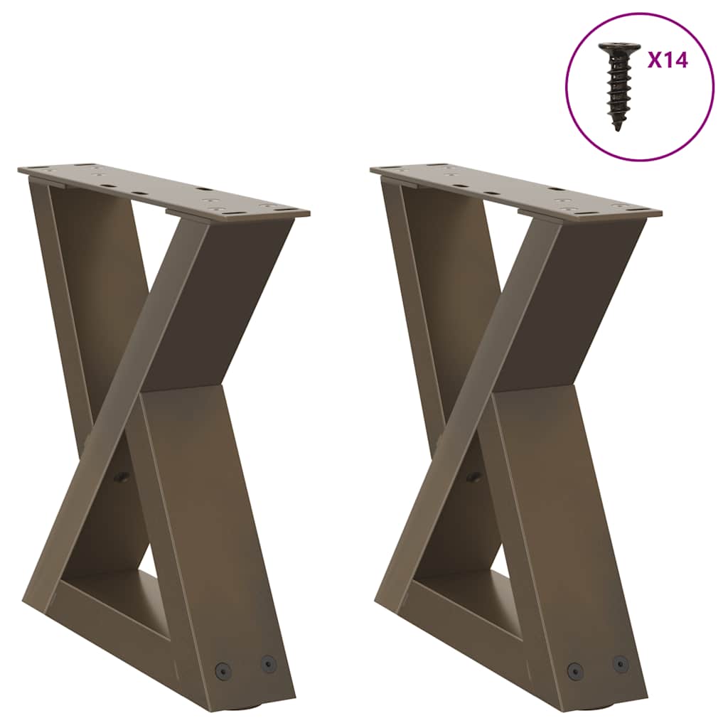 2 db natúr acél dohányzóasztal láb 40 x (30-31,3) cm acél