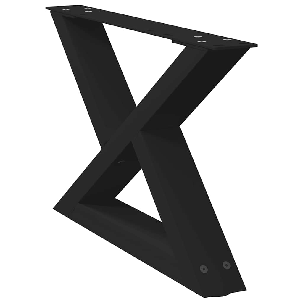 2 db fekete acél dohányzóasztal láb 50 x (30-31,3) cm