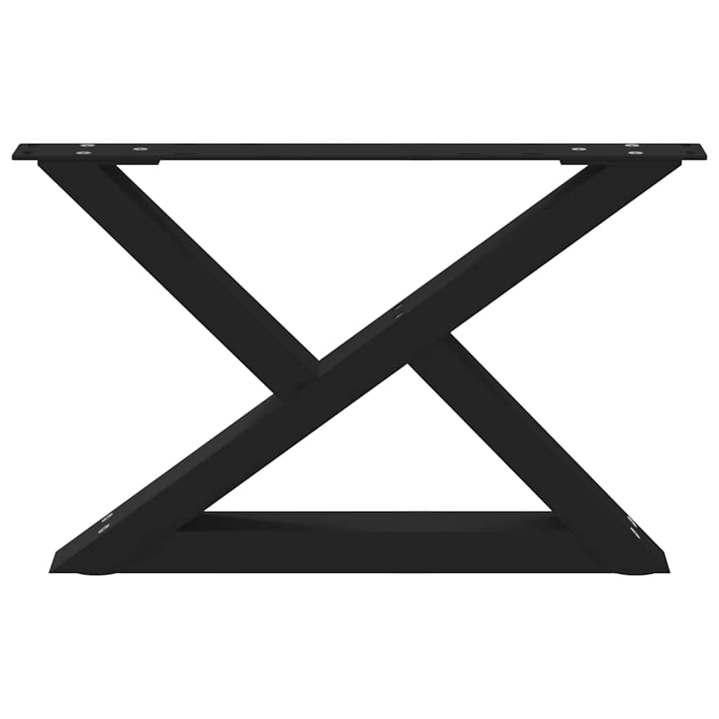 2 db fekete acél dohányzóasztal láb 50 x (30-31,3) cm