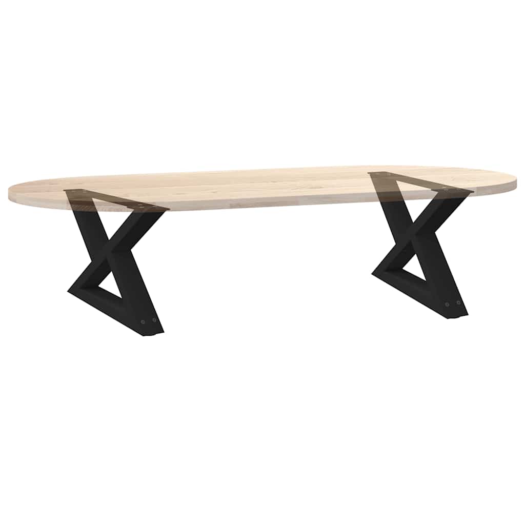 2 db fekete acél dohányzóasztal láb 50 x (30-31,3) cm