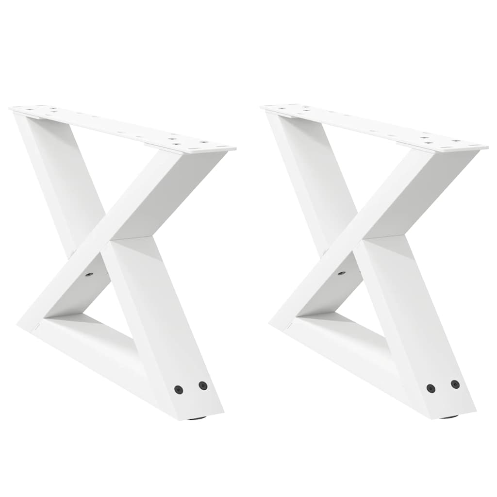 2 db fehér dohányzóasztal láb 50 x (30-31,3) cm acél dohányzóasztal láb
