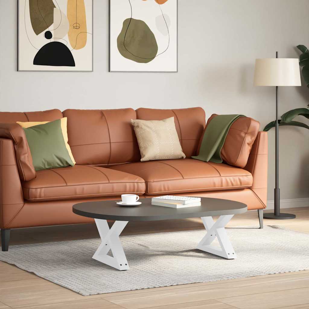 2 db fehér dohányzóasztal láb 50 x (30-31,3) cm acél dohányzóasztal láb